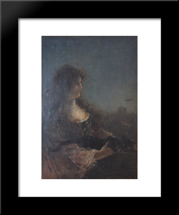 Allegory Of The Night 20x24 Black Modern Wood Framed Art Print Poster by Stevens, Alfred