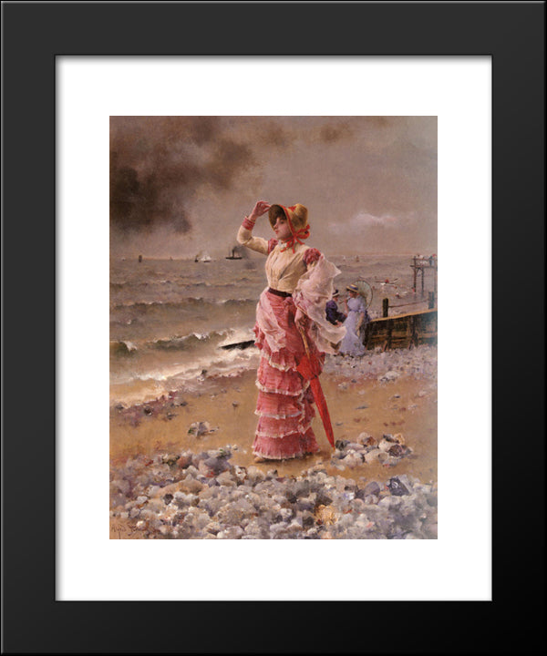 An Elegant Woman 20x24 Black Modern Wood Framed Art Print Poster by Stevens, Alfred