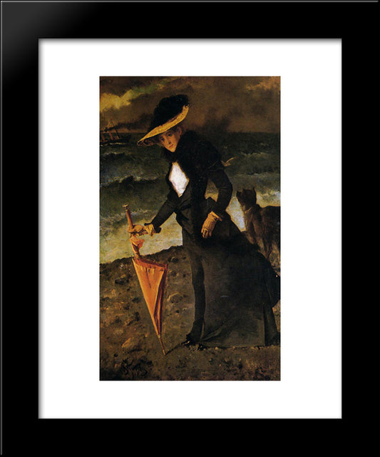 On A Stroll 20x24 Black Modern Wood Framed Art Print Poster by Stevens, Alfred