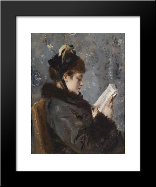 Portrait Of A Young Lady 20x24 Black Modern Wood Framed Art Print Poster by Stevens, Alfred