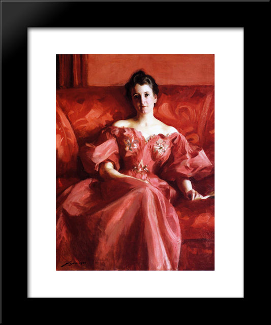 Portrait Of Mrs. Howe 20x24 Black Modern Wood Framed Art Print Poster by Stevens, Alfred