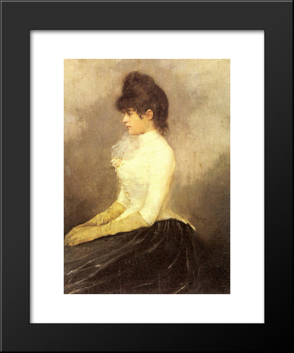 The Baroness Von Munchhausen 20x24 Black Modern Wood Framed Art Print Poster by Stevens, Alfred