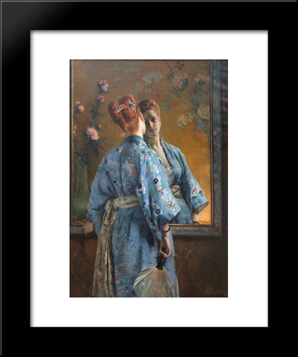 The Japanese Parisian 20x24 Black Modern Wood Framed Art Print Poster by Stevens, Alfred