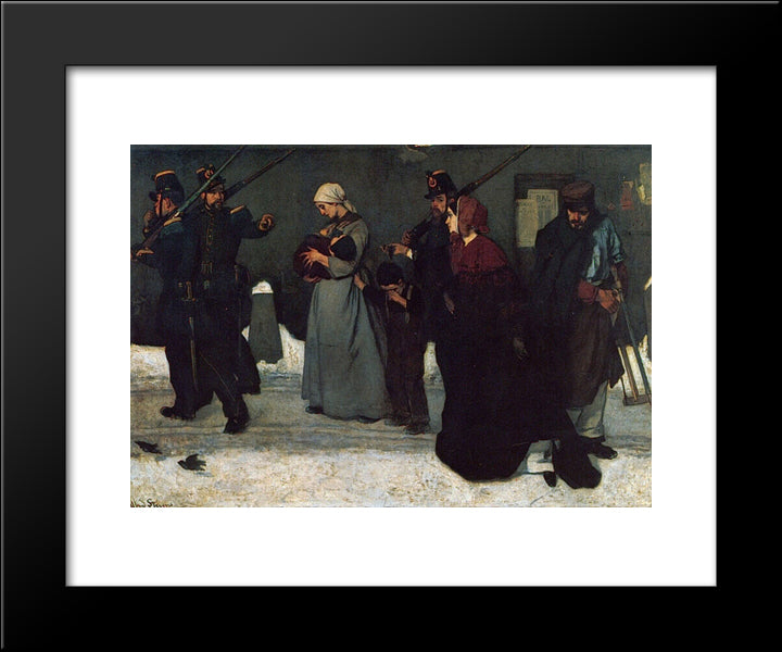 What Is Called Vagrancy Or, The Hunters Of Vincennes 20x24 Black Modern Wood Framed Art Print Poster by Stevens, Alfred