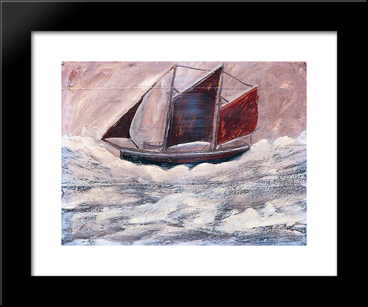 Boat 20x24 Black Modern Wood Framed Art Print Poster by Wallis, Alfred