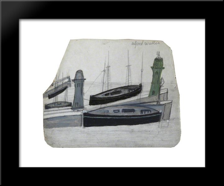 Boats 20x24 Black Modern Wood Framed Art Print Poster by Wallis, Alfred