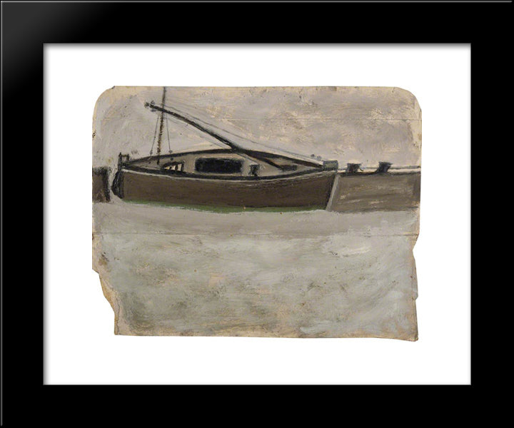 Fishing Boat With Mast Steeped 20x24 Black Modern Wood Framed Art Print Poster by Wallis, Alfred