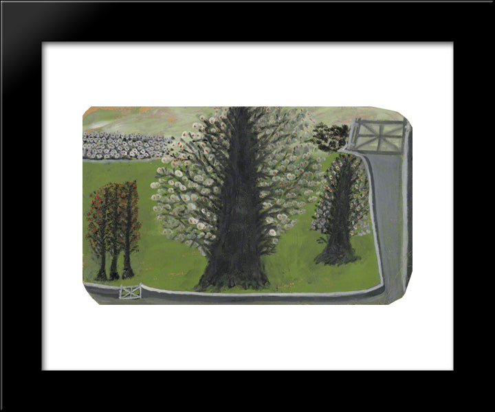 Flowering Trees 20x24 Black Modern Wood Framed Art Print Poster by Wallis, Alfred