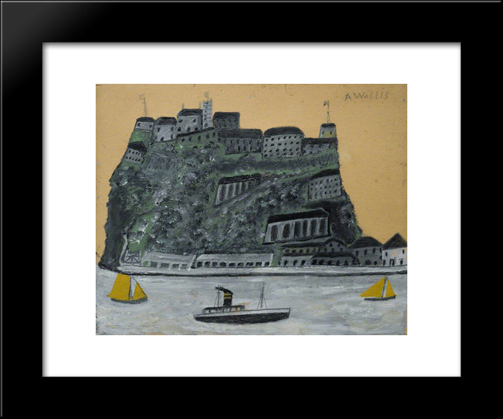 Gibraltar 20x24 Black Modern Wood Framed Art Print Poster by Wallis, Alfred