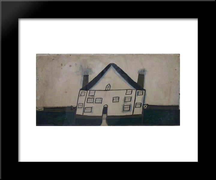 House 20x24 Black Modern Wood Framed Art Print Poster by Wallis, Alfred