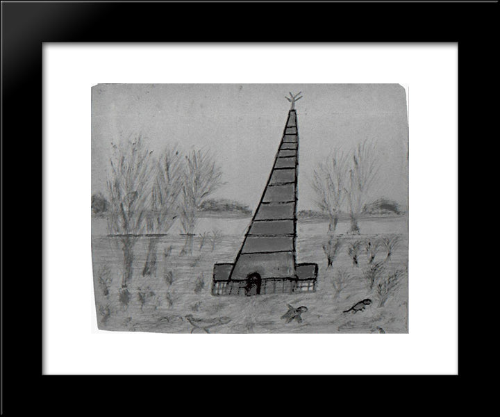Knill'S Monument 20x24 Black Modern Wood Framed Art Print Poster by Wallis, Alfred