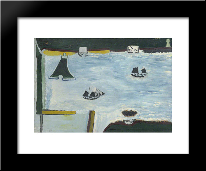 Mount'S Bay 20x24 Black Modern Wood Framed Art Print Poster by Wallis, Alfred