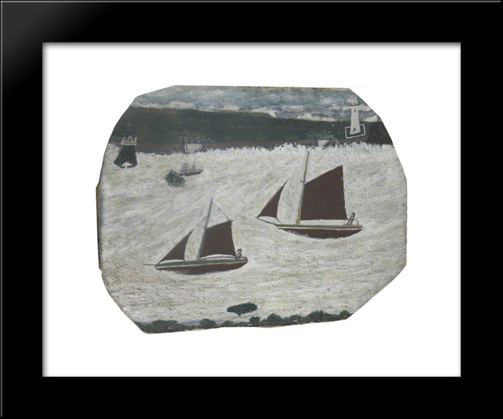 Mount'S Bay 20x24 Black Modern Wood Framed Art Print Poster by Wallis, Alfred