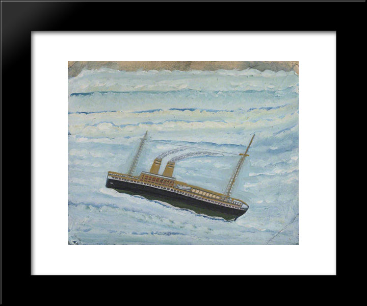 P&O Ship 20x24 Black Modern Wood Framed Art Print Poster by Wallis, Alfred