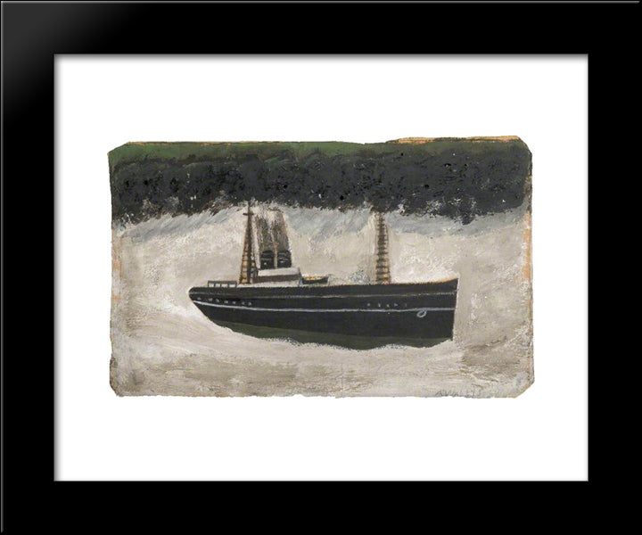 Ship 20x24 Black Modern Wood Framed Art Print Poster by Wallis, Alfred