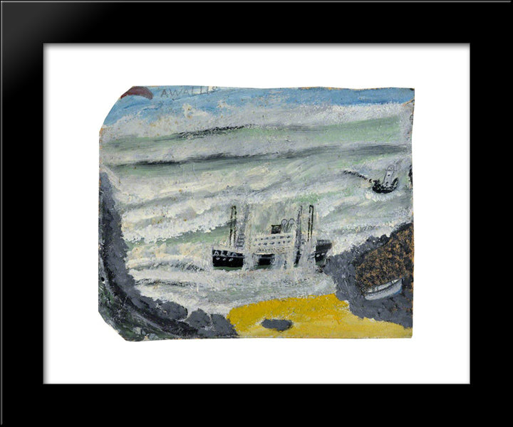 Shipwreck 2, The Wreck Of The 'Alba 20x24 Black Modern Wood Framed Art Print Poster by Wallis, Alfred