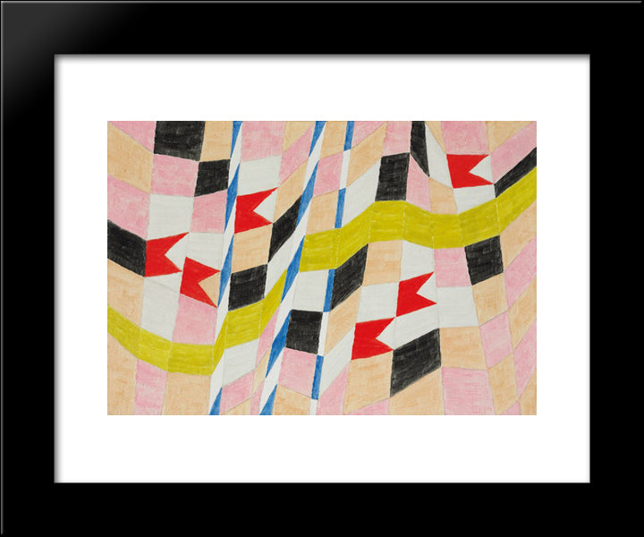 Bandeirinhas Com Mastros E Fitas 20x24 Black Modern Wood Framed Art Print Poster by Volpi, Alfredo