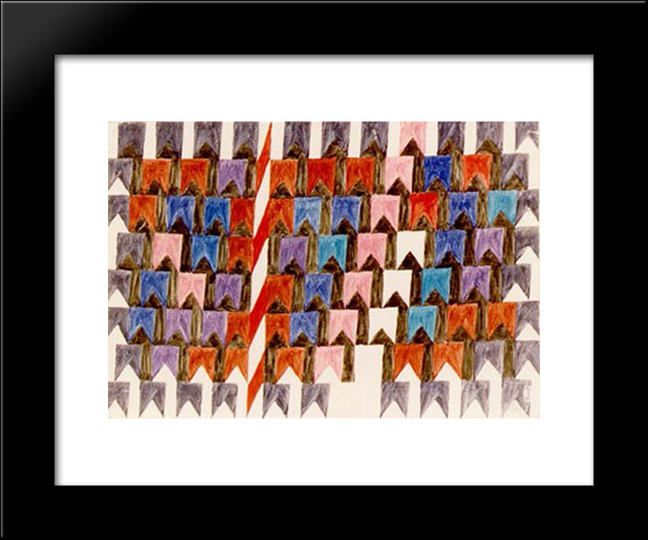Bandeirinhas E Mastro 20x24 Black Modern Wood Framed Art Print Poster by Volpi, Alfredo