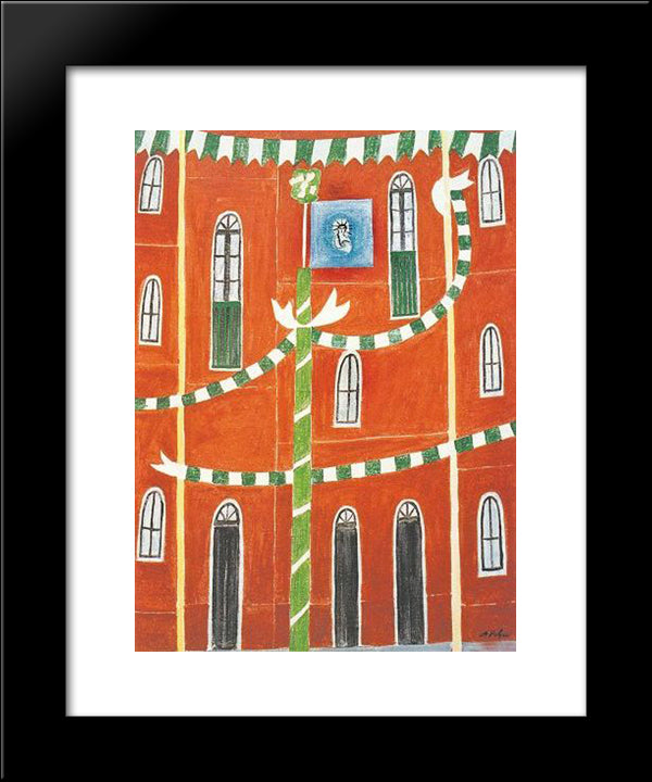 Festa De Sao Joao 20x24 Black Modern Wood Framed Art Print Poster by Volpi, Alfredo