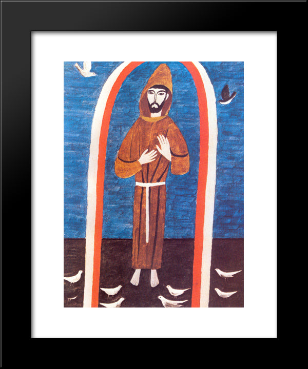 Saint Francis 20x24 Black Modern Wood Framed Art Print Poster by Volpi, Alfredo