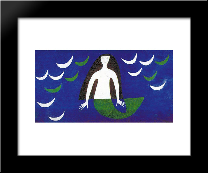 Sereia 20x24 Black Modern Wood Framed Art Print Poster by Volpi, Alfredo