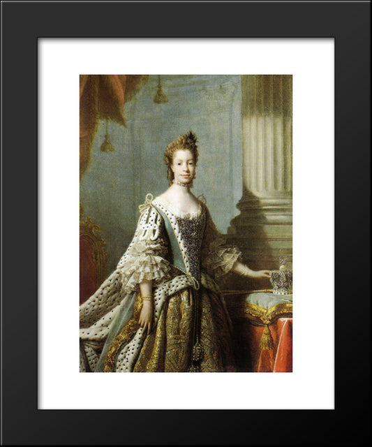 Charlotte Sophia Of Mecklenburg-Strelitz 20x24 Black Modern Wood Framed Art Print Poster by Ramsay, Allan