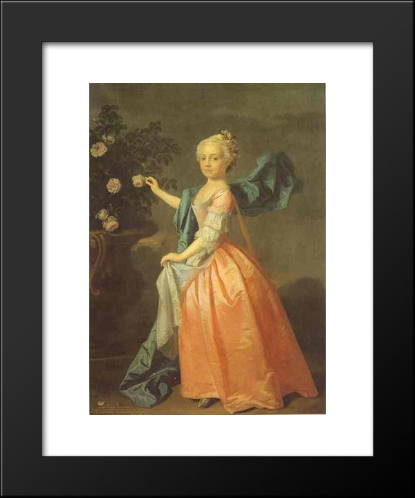 Portrait Of Agnes Murray Kynnynmond 20x24 Black Modern Wood Framed Art Print Poster by Ramsay, Allan