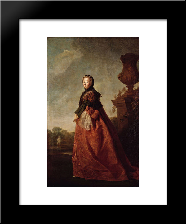 Portrait Of Augusta Of Saxe Gotha, Princess Of Wales 20x24 Black Modern Wood Framed Art Print Poster by Ramsay, Allan