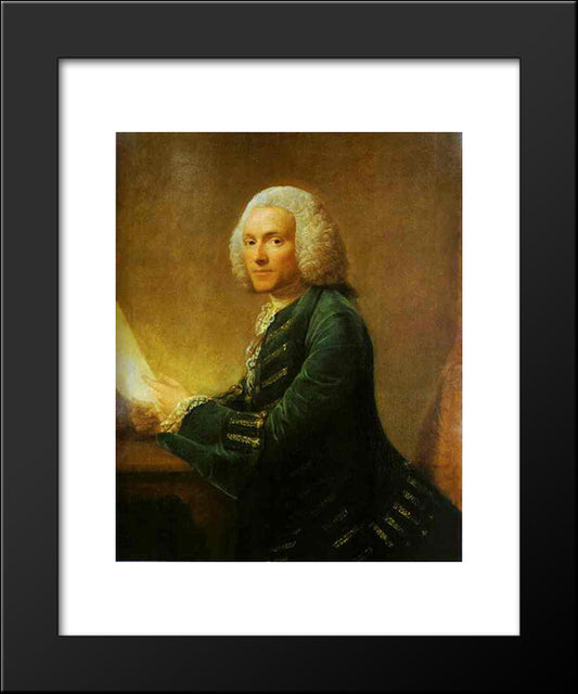 Portrait Of Dr.William Hunter 20x24 Black Modern Wood Framed Art Print Poster by Ramsay, Allan