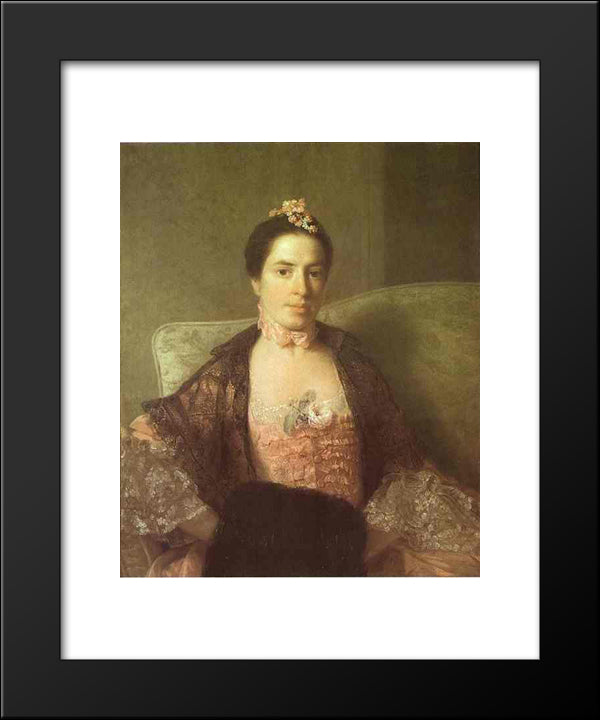 Portrait Of Martha, Countess Of Elgin 20x24 Black Modern Wood Framed Art Print Poster by Ramsay, Allan