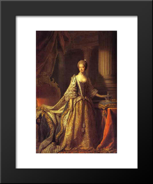 Portrait Of Queen Charlotte 20x24 Black Modern Wood Framed Art Print Poster by Ramsay, Allan
