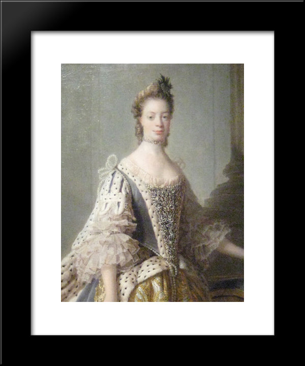 Portrait Of Sophia Charlotte Of Mecklenburg-Strelitz, Wife Of King George Iii 20x24 Black Modern Wood Framed Art Print Poster by Ramsay, Allan