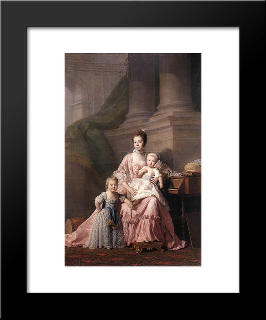 Queen Charlotte With Her Two Children 20x24 Black Modern Wood Framed Art Print Poster by Ramsay, Allan