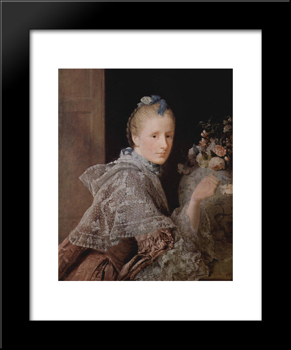 The Painter'S Wife, Margaret Lindsay 20x24 Black Modern Wood Framed Art Print Poster by Ramsay, Allan