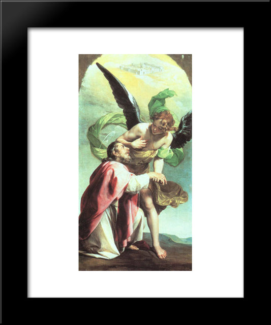 Saint John The Evangelist'S Vision Of Jerusalem 20x24 Black Modern Wood Framed Art Print Poster by Cano, Alonzo