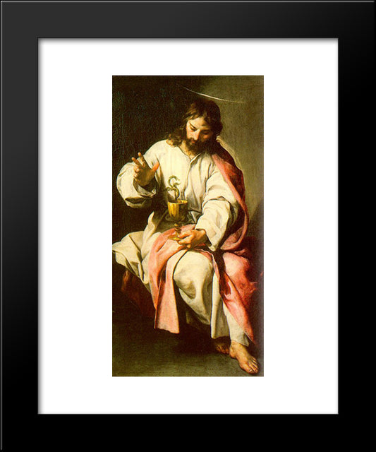 St. John The Evangelist And The Poisoned Cup 20x24 Black Modern Wood Framed Art Print Poster by Cano, Alonzo