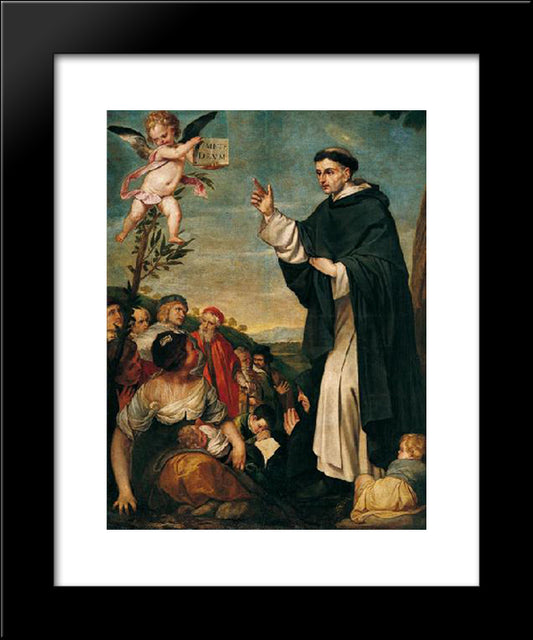 St. Vincent Ferrer Preaching 20x24 Black Modern Wood Framed Art Print Poster by Cano, Alonzo