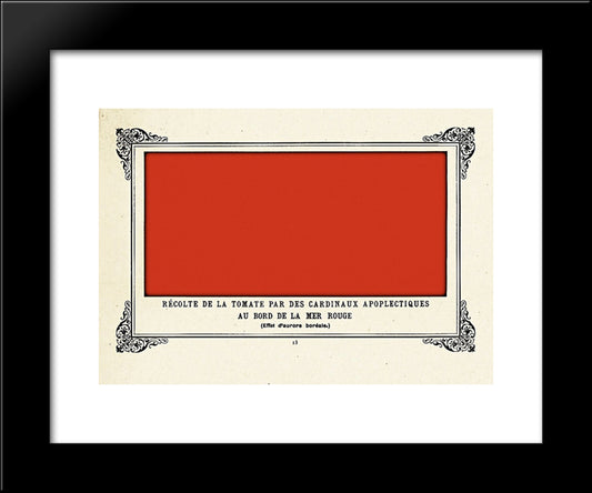 Apoplectic Cardinals Harvesting Tomatoes On The Shore Of The Red Sea (Study Of The Aurora Borealis) 20x24 Black Modern Wood Framed Art Print Poster by Allais, Alphonse