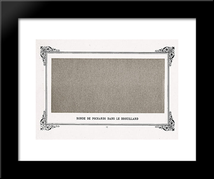 Band Of Greyfriars In The Fog (Band Of Dusty Drunks In The Fog) 20x24 Black Modern Wood Framed Art Print Poster by Allais, Alphonse