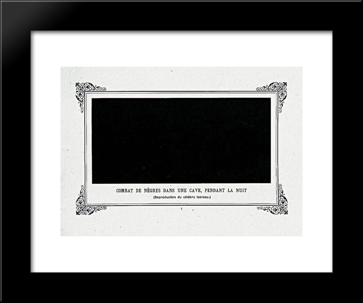 Negroes Fighting In A Tunnel By Night 20x24 Black Modern Wood Framed Art Print Poster by Allais, Alphonse