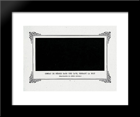 Negroes Fighting In A Tunnel By Night 20x24 Black Modern Wood Framed Art Print Poster by Allais, Alphonse
