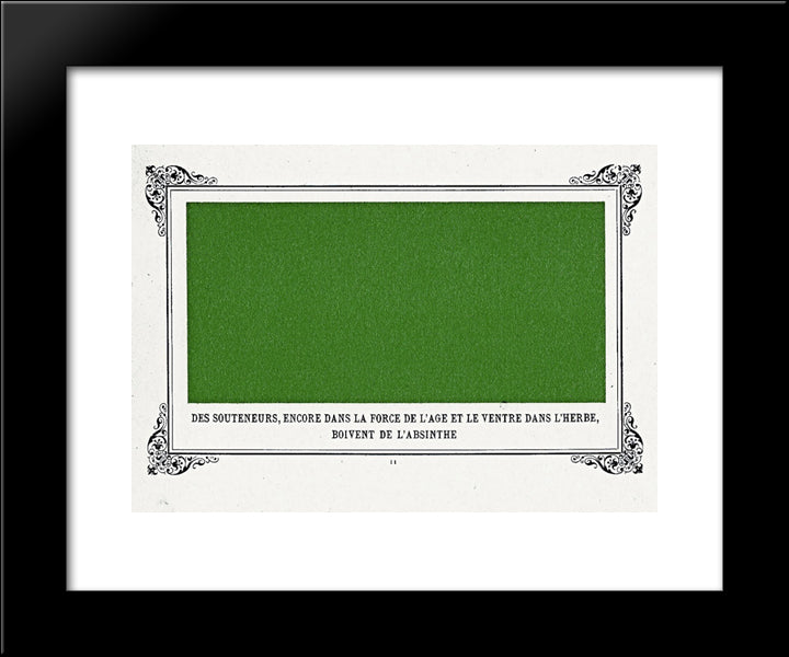 Some Pimps, Known As Green Backs, On Their Bellies In The Grass, Drinking Absinthe 20x24 Black Modern Wood Framed Art Print Poster by Allais, Alphonse