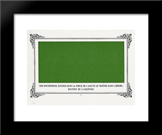 Some Pimps, Known As Green Backs, On Their Bellies In The Grass, Drinking Absinthe 20x24 Black Modern Wood Framed Art Print Poster by Allais, Alphonse