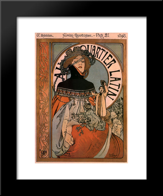A Quartier Latin 20x24 Black Modern Wood Framed Art Print Poster by Mucha, Alphonse
