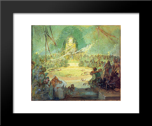 Age Of Love 20x24 Black Modern Wood Framed Art Print Poster by Mucha, Alphonse