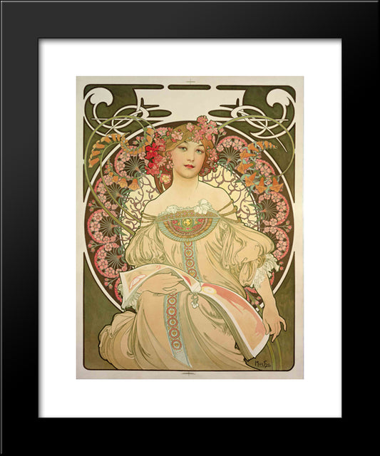 Champagne Printer Publisher 20x24 Black Modern Wood Framed Art Print Poster by Mucha, Alphonse