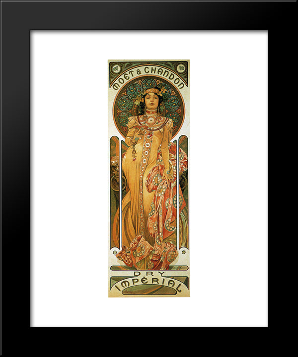 Chandon Cremant Imperial 20x24 Black Modern Wood Framed Art Print Poster by Mucha, Alphonse