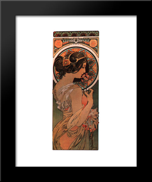 Cow Slip 20x24 Black Modern Wood Framed Art Print Poster by Mucha, Alphonse