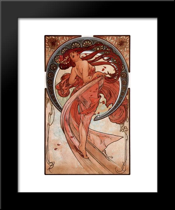 Dance 20x24 Black Modern Wood Framed Art Print Poster by Mucha, Alphonse