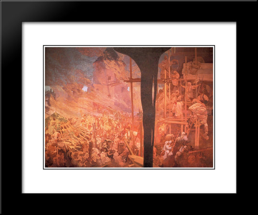 Defense Of Sziget Against The Turks 20x24 Black Modern Wood Framed Art Print Poster by Mucha, Alphonse